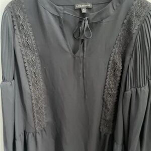 Lane Bryant Black Women's Dressy Blouse with Peplum Detail Size 20 NWT
